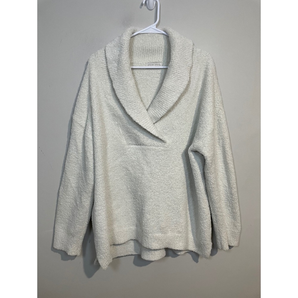 Barefoot Dreams CozyChic Cream Pullover‎ Sweater Cozy Loungewear Casual